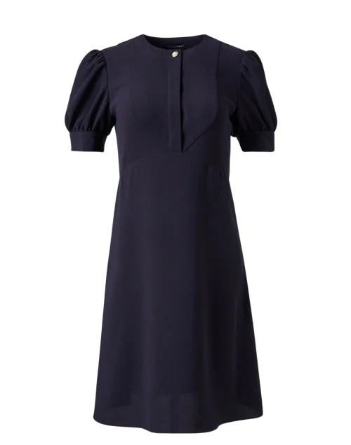 Plus Size Women Dress with a Flattering A - Line Cut for Comfort and StyleRoucoule Navy Dress