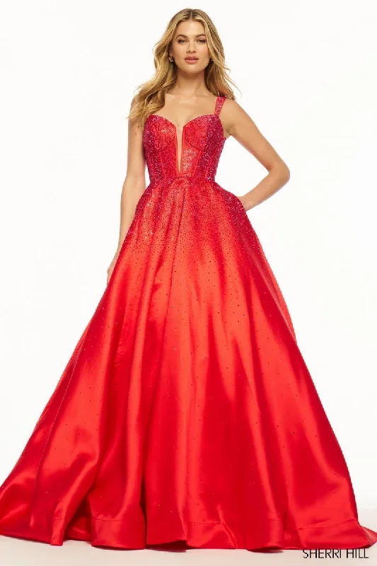 Ball Gown Women Dress with a Full Skirt for a Princess - like LookSherri Hill Mikado Hot Fix Stone Ball Gown Prom Dress 56106