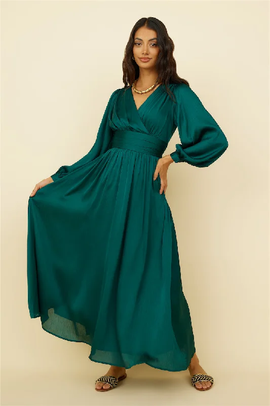 Mermaid - Style Women Dress with a Fitted Silhouette for Special OccasionsSunshine Girl Maxi Dress Green