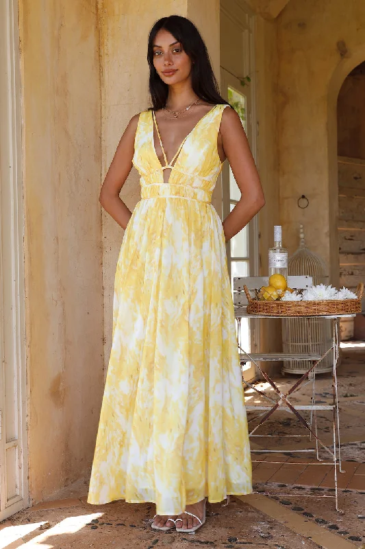 Shift Women Dress with a Simple and Classic Design for Everyday WearSuper Solar Maxi Dress Yellow