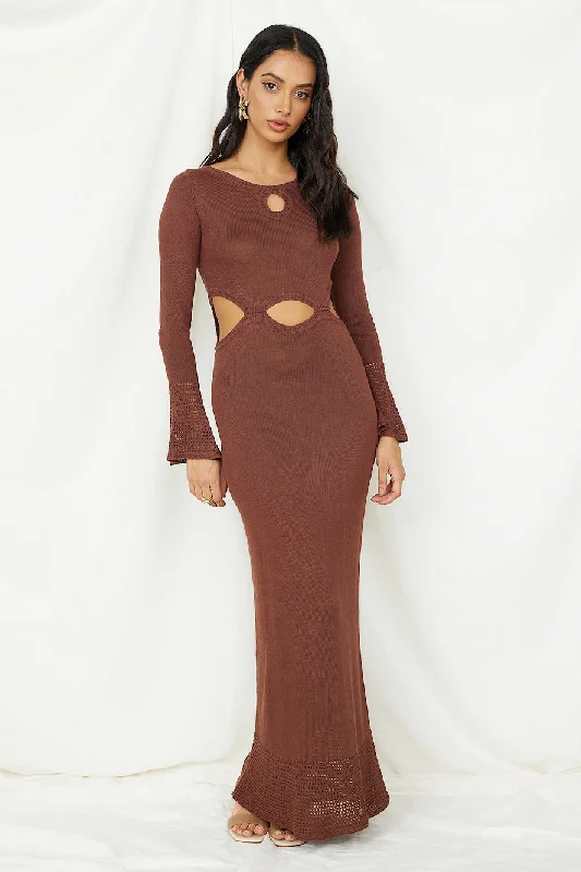 Mini Women Dress with a Short Hem for a Young and Trendy StyleThe One That Got Away Maxi Dress Brown