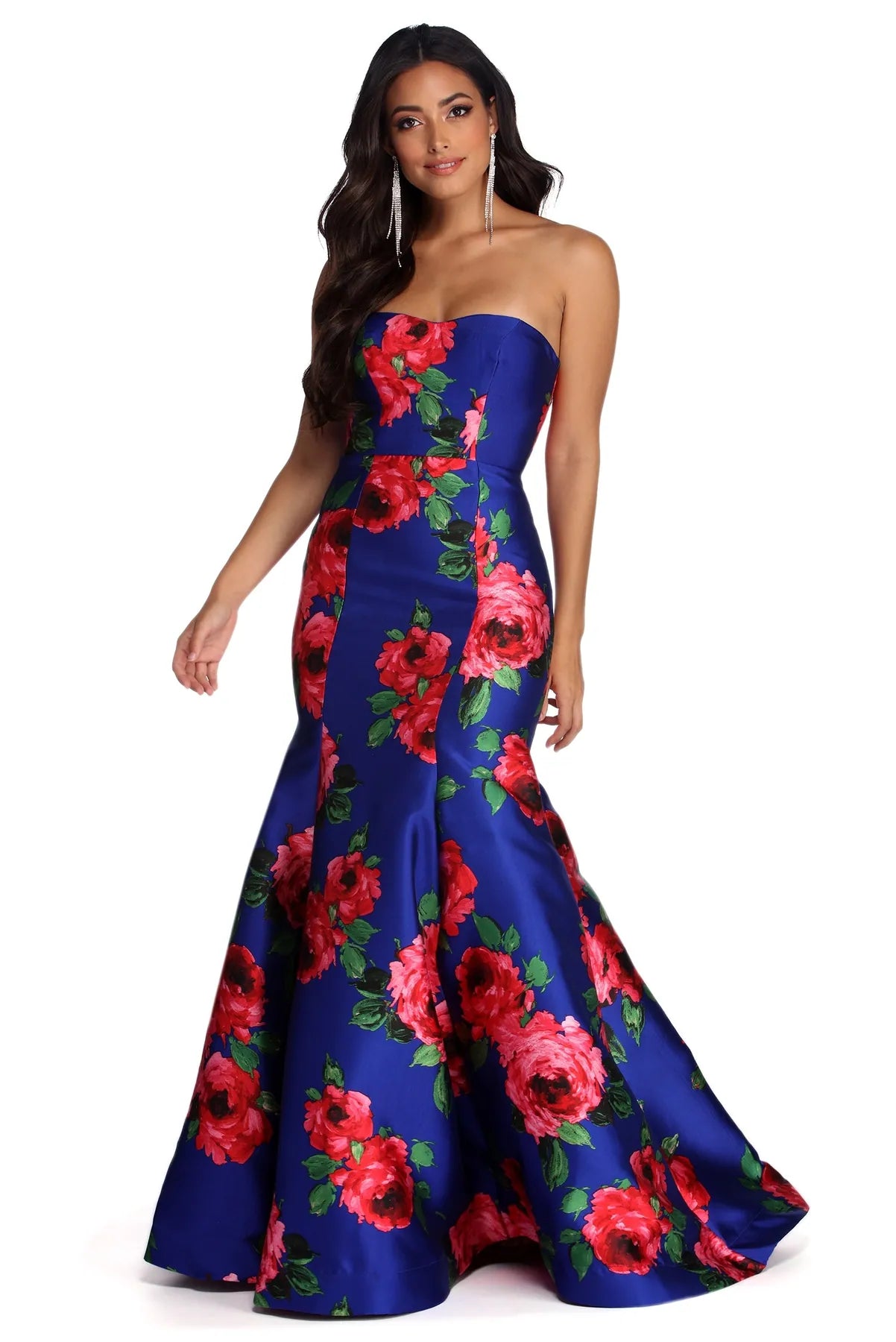 Printed Abstract Women Dress for a Modern and Artistic AppealThea Formal Floral Satin Dress