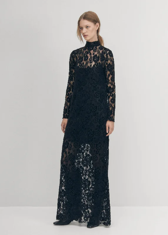 Off - the - Shoulder Women Dress for a Romantic and Feminine LookTiban Lace Black Dress