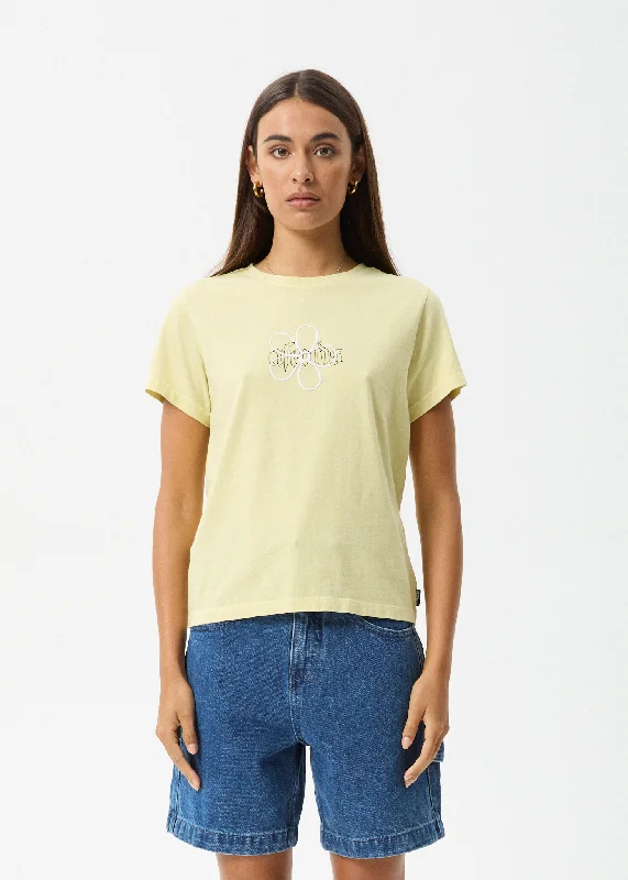 Pocketed Women T Shirt for Added FunctionalityAFENDS Womens Heidi - Regular Tee - Lemongrass