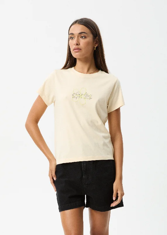 Crew Neck Women T Shirt with a Timeless DesignAFENDS Womens Heidi - Regular Tee - Sand