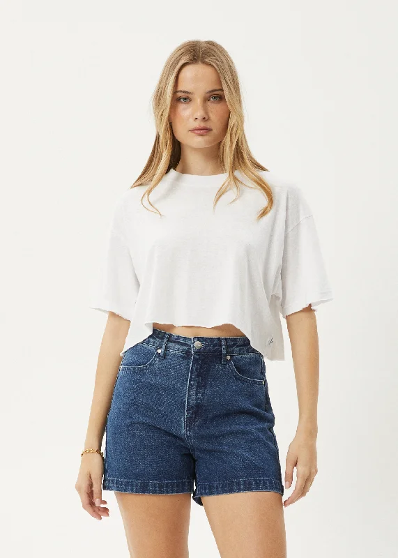 Crop Top Women T Shirt to Pair with High - Waisted BottomsAFENDS Womens Slay Cropped - Oversized Tee - White