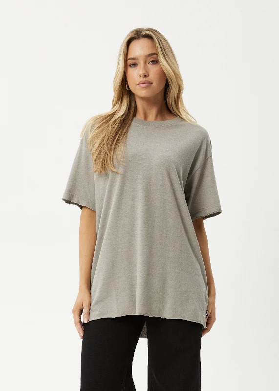 Organic Cotton Women T Shirt for Eco - Conscious WearersAFENDS Womens Slay - Oversized Tee - Olive