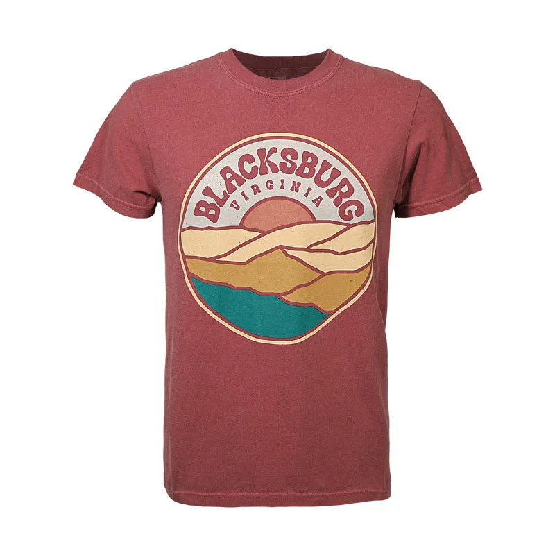 Organic Cotton Women T Shirt for Eco - Conscious WearersBlacksburg Mountain Circle Comfort Colors T-Shirt: Brick