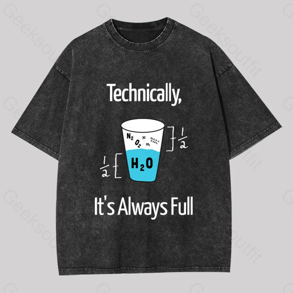 V - Neck Women T Shirt to Enhance the NecklineIt's Always Full Science Washed T-shirt