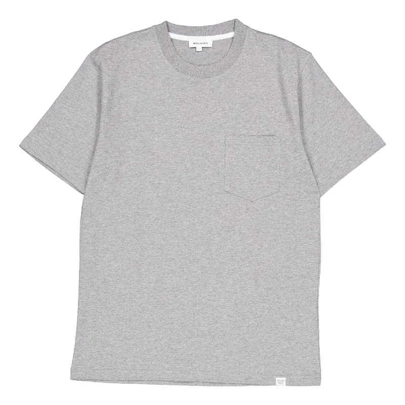 Crop Top Women T Shirt to Pair with High - Waisted BottomsJohannes Standard Pocket Ss Light Grey Melange