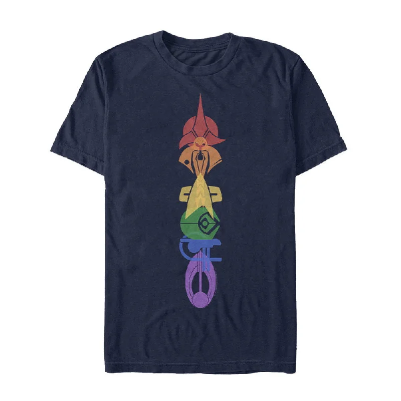 Distressed Women T Shirt with a Laid - Back AestheticStar Trek: Deep Space Nine United Rainbow Symbol Stack Graphic T-Shirt