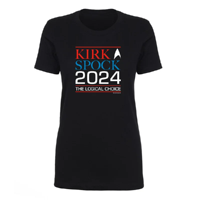 Embroidered Women T Shirt with Intricate DetailsStar Trek: The Original Series Kirk & Spock 2024 Women's Short Sleeve T-Shirt