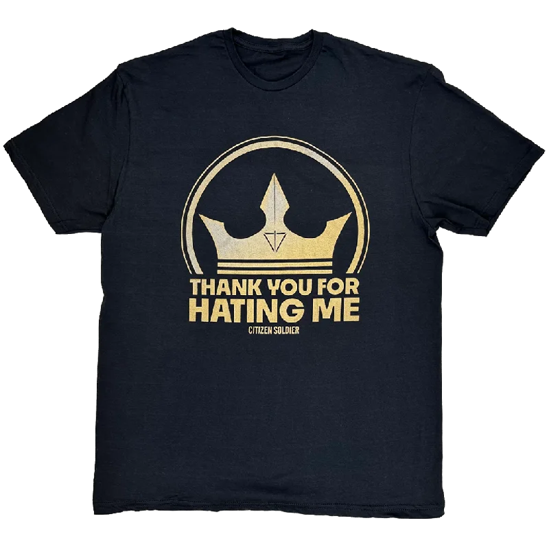 Graphic Print Women T Shirt for a Trendy StatementThank You For Hating Me Gold Print Shirt