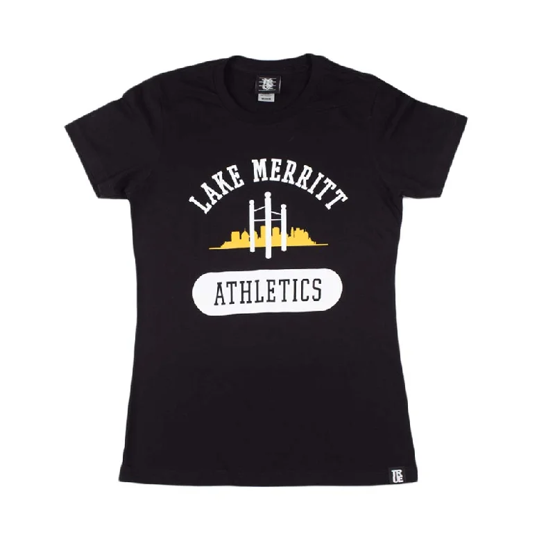 Long Sleeve Women T Shirt for Cooler WeatherTrue Women's Lake Merritt Athletics T-Shirt Black