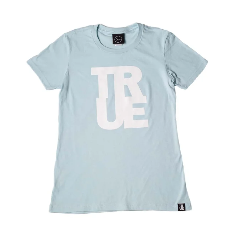 Sheer Women T Shirt for a Stylish and Alluring LookTrue Womens Logo T-Shirt Light Blue/White