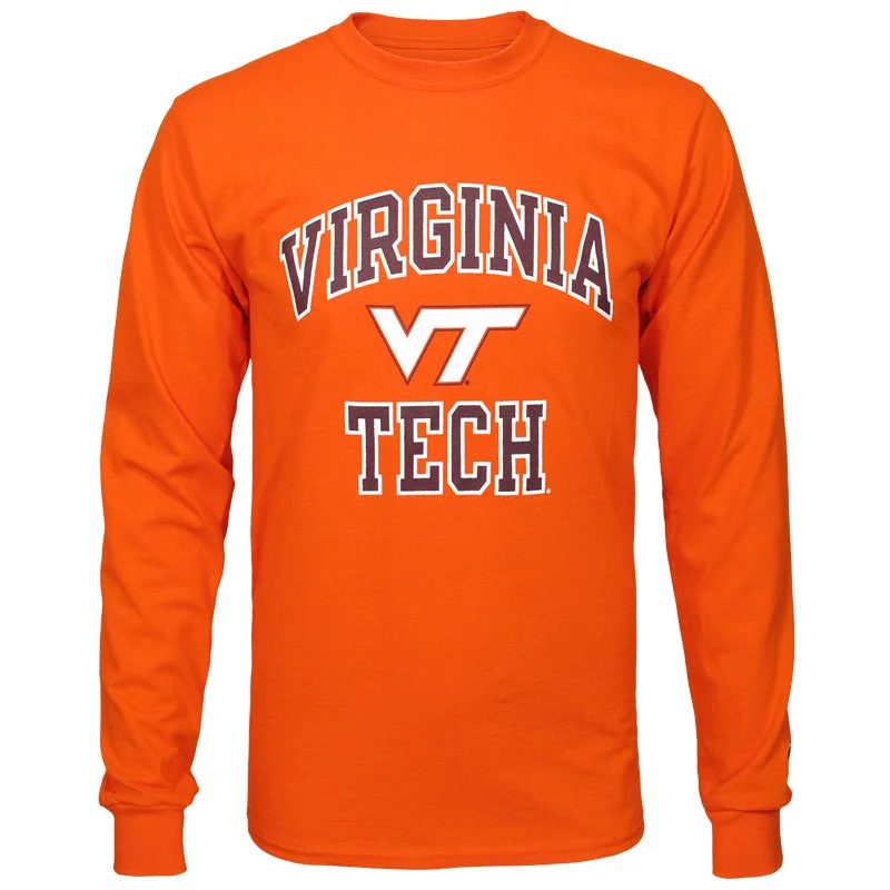 Pocketed Women T Shirt for Added FunctionalityVirginia Tech Basic Long-Sleeved T-Shirt: Orange by Champion