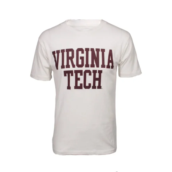 Distressed Women T Shirt with a Laid - Back AestheticVirginia Tech Basic T-Shirt: White