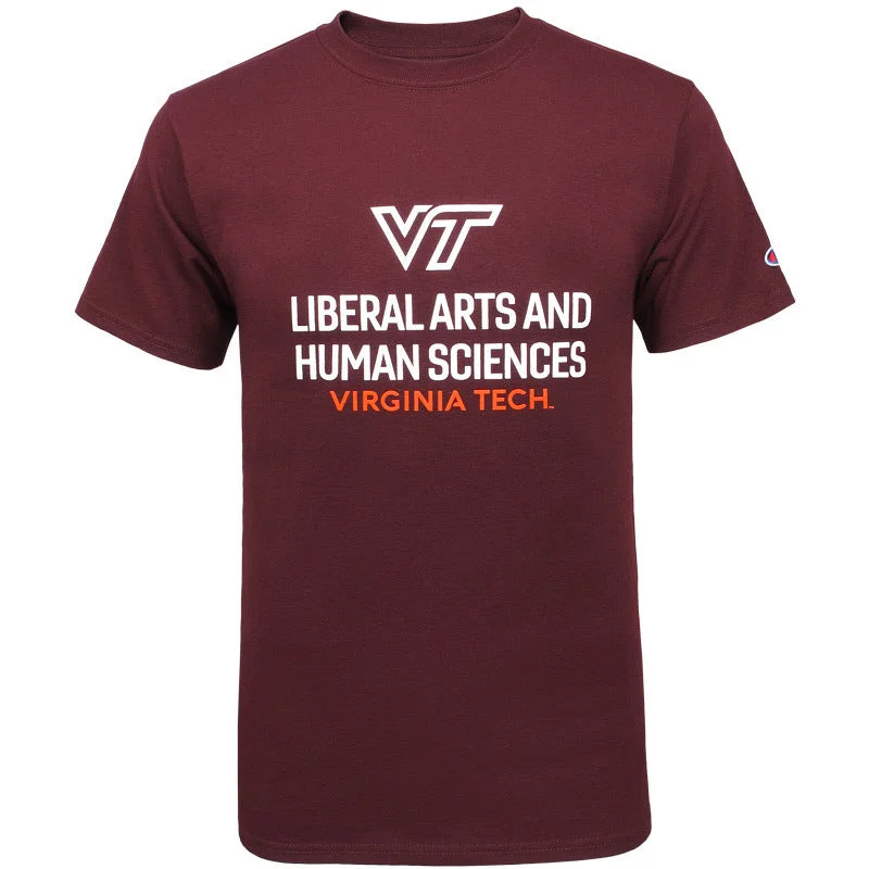 Puff Sleeve Women T Shirt for a Fashion - Forward LookVirginia Tech College of Liberal Arts and Human Sciences T-Shirt by Champion