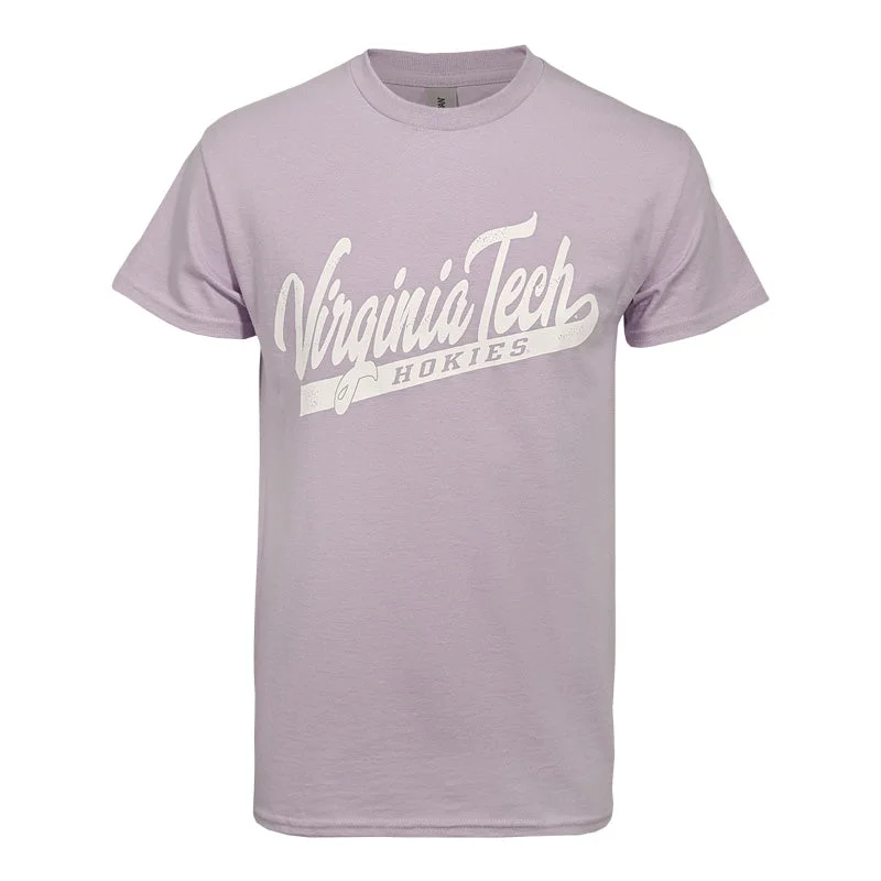 Crew Neck Women T Shirt with a Timeless DesignVirginia Tech Confetti Color T-Shirt: Orchid