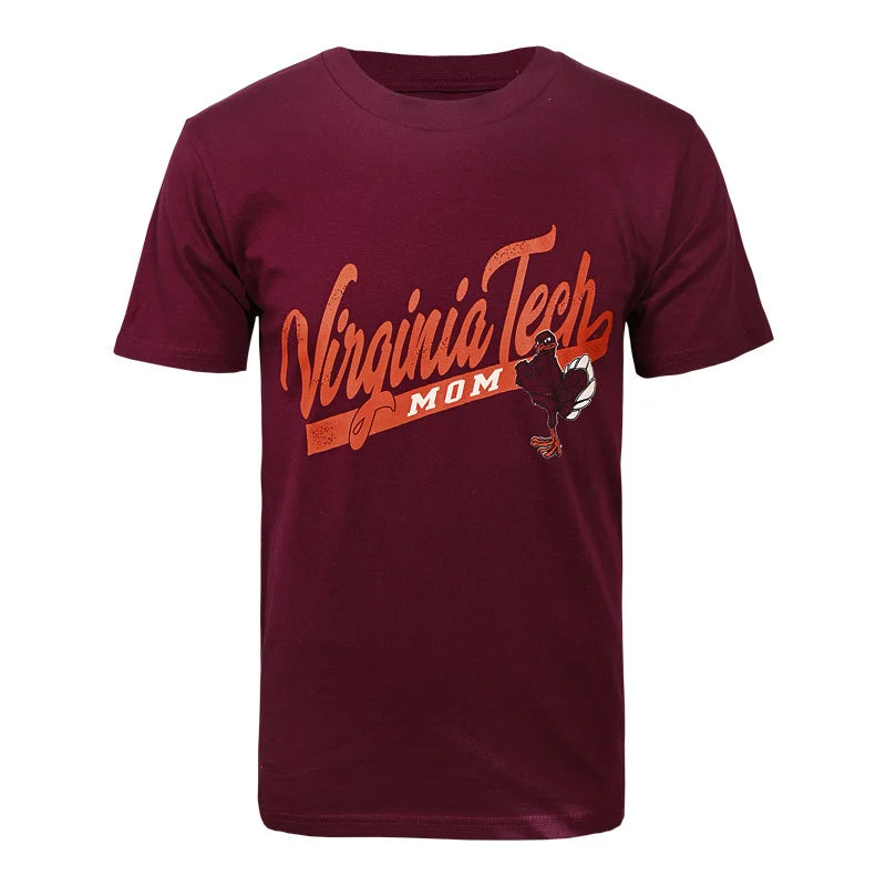 Tie - Dye Women T Shirt with a Bohemian VibeVirginia Tech HokieBird Mom T-Shirt