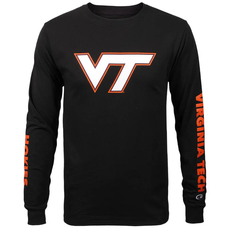 Sheer Women T Shirt for a Stylish and Alluring LookVirginia Tech Hokies Long-Sleeved T-Shirt: Black by Champion