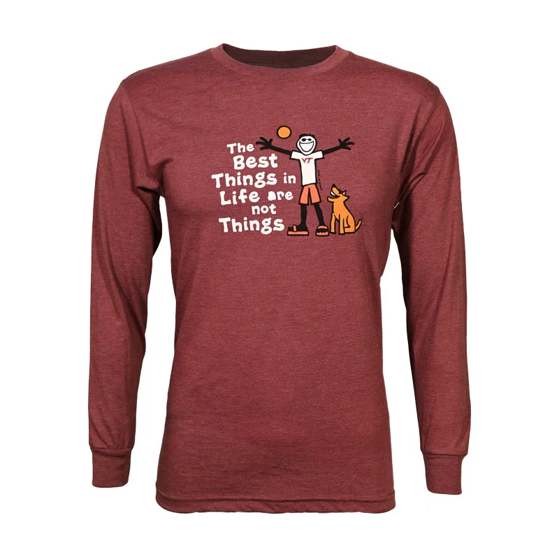 Sheer Women T Shirt for a Stylish and Alluring LookVirginia Tech Life is Good Best Things Long-Sleeved T-shirt: Heather Maroon