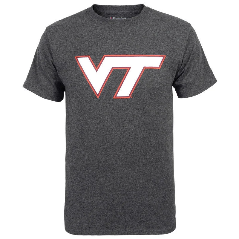 Moisture - Wicking Women T Shirt for Active LifestylesVirginia Tech Logo T-Shirt: Granite Heather by Champion