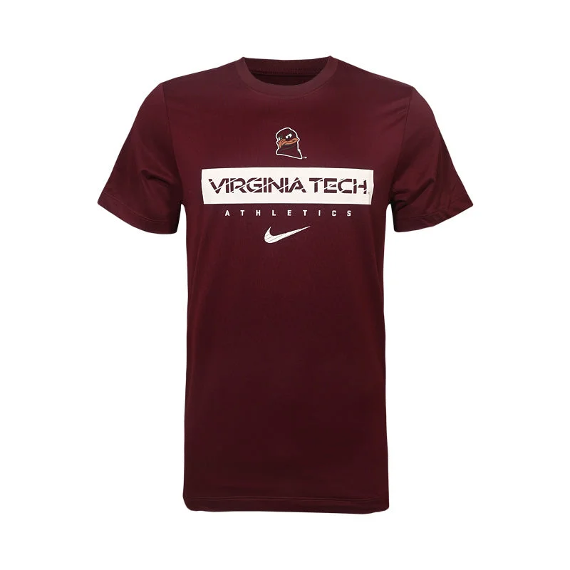 Puff Sleeve Women T Shirt for a Fashion - Forward LookVirginia Tech Men's Dri-FIT Legend T-Shirt: Maroon by Nike