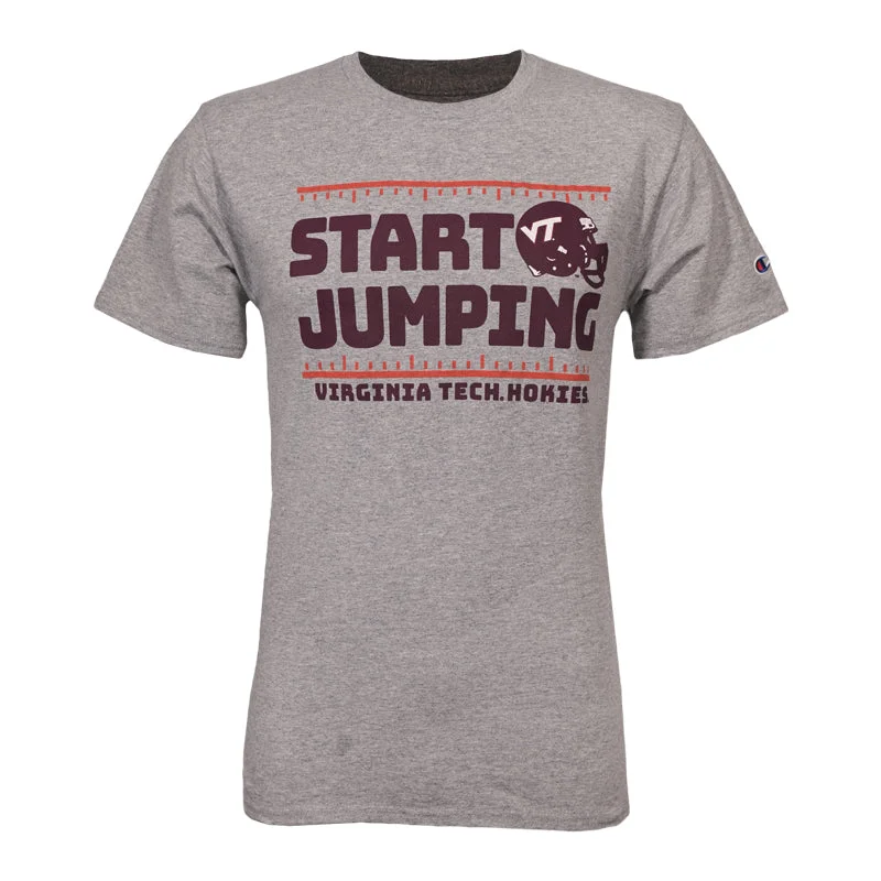 Muscle Women T Shirt for a Sporty and Casual LookVirginia Tech Start Jumping T-Shirt: Oxford Gray by Champion