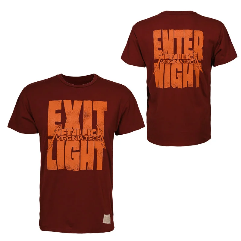 Sleeveless Women T Shirt for Summer ComfortVirginia Tech x Metallica Original Vintage Exit Light Enter Night T-Shirt: Maroon