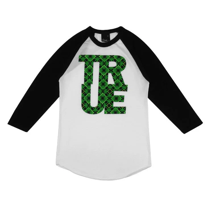 Striped Women T Shirt in a Classic PatternWomens True Argyle Raglan THC T-Shirt White/Black