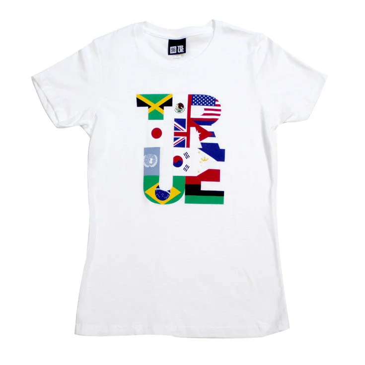 Striped Women T Shirt in a Classic PatternWomens True Nations T-Shirt White