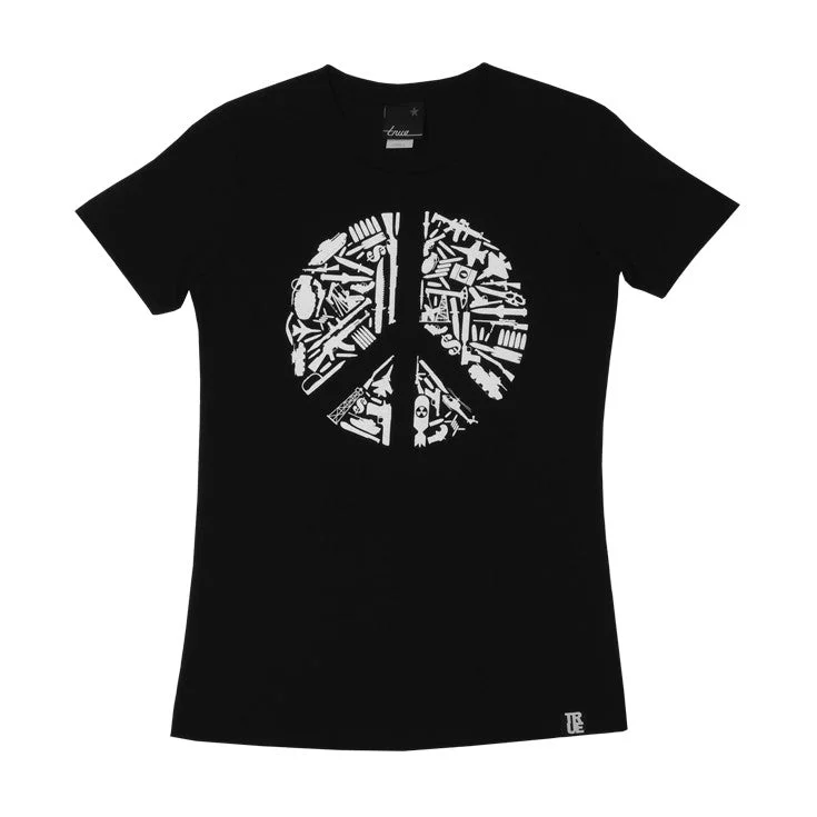 Organic Cotton Women T Shirt for Eco - Conscious WearersWomens True No Peace T-Shirt Black