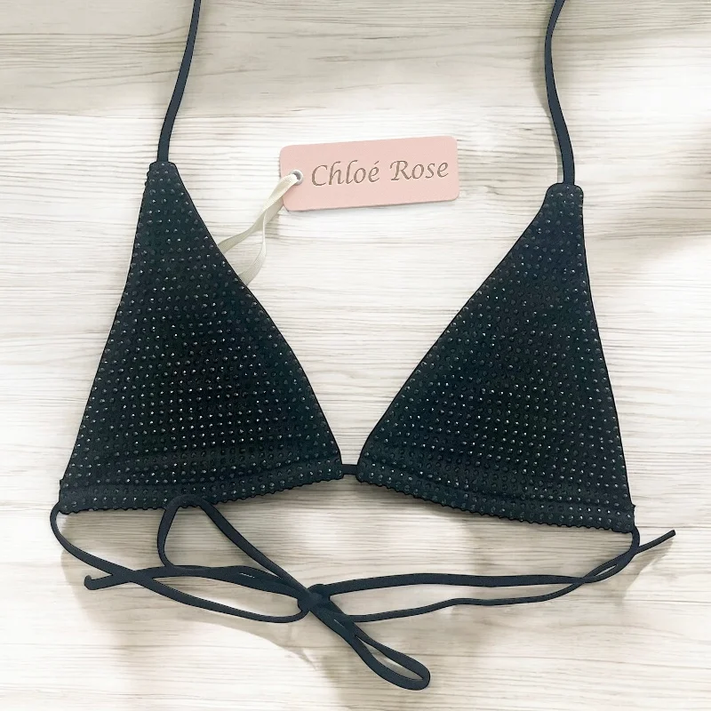 Push - up bikini top to enhance the bust for a confident beach appearance11:11 Bikini Top (Black Onyx)