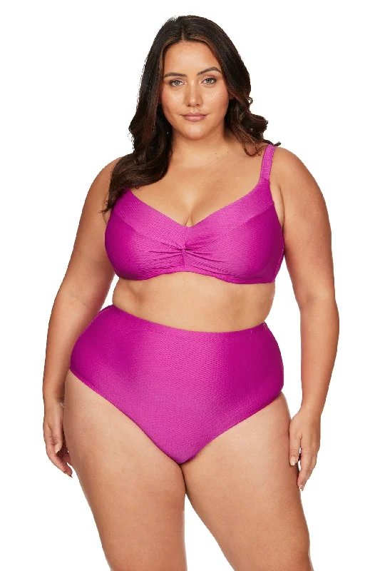 Convertible bikini that can be worn in multiple styles for versatilitySerenade Pink Monet Soft Cup Underwire Bikini Top - Final Sale