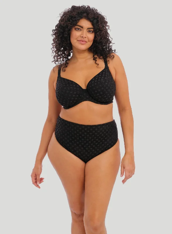 Long - line bikini top for added support and a fashionable lookElomi Swim: Bazaruto Underwired Plunge Bikini Top Black