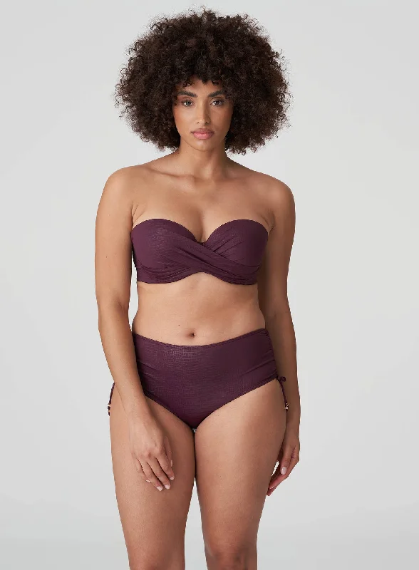 High - performance bikini with quick - drying fabric for active swimmersPrima Donna Swimwear: Dalyan Padded Strapless Bikini Top Wine