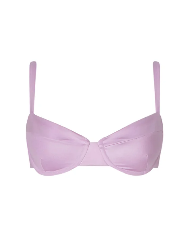 Metallic - finish bikini for a glamorous and eye - catching poolside lookStella Lilac Bustier Top