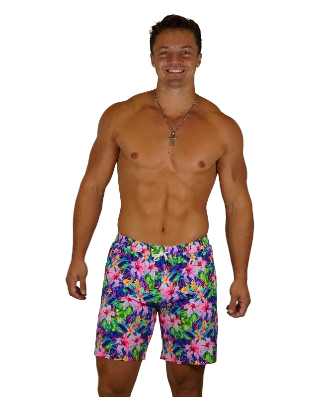 Convertible bikini that can be worn in multiple styles for versatilityTROPICANA BLISS MEN TRUNKS 5.5" & 7.5" STRETCH